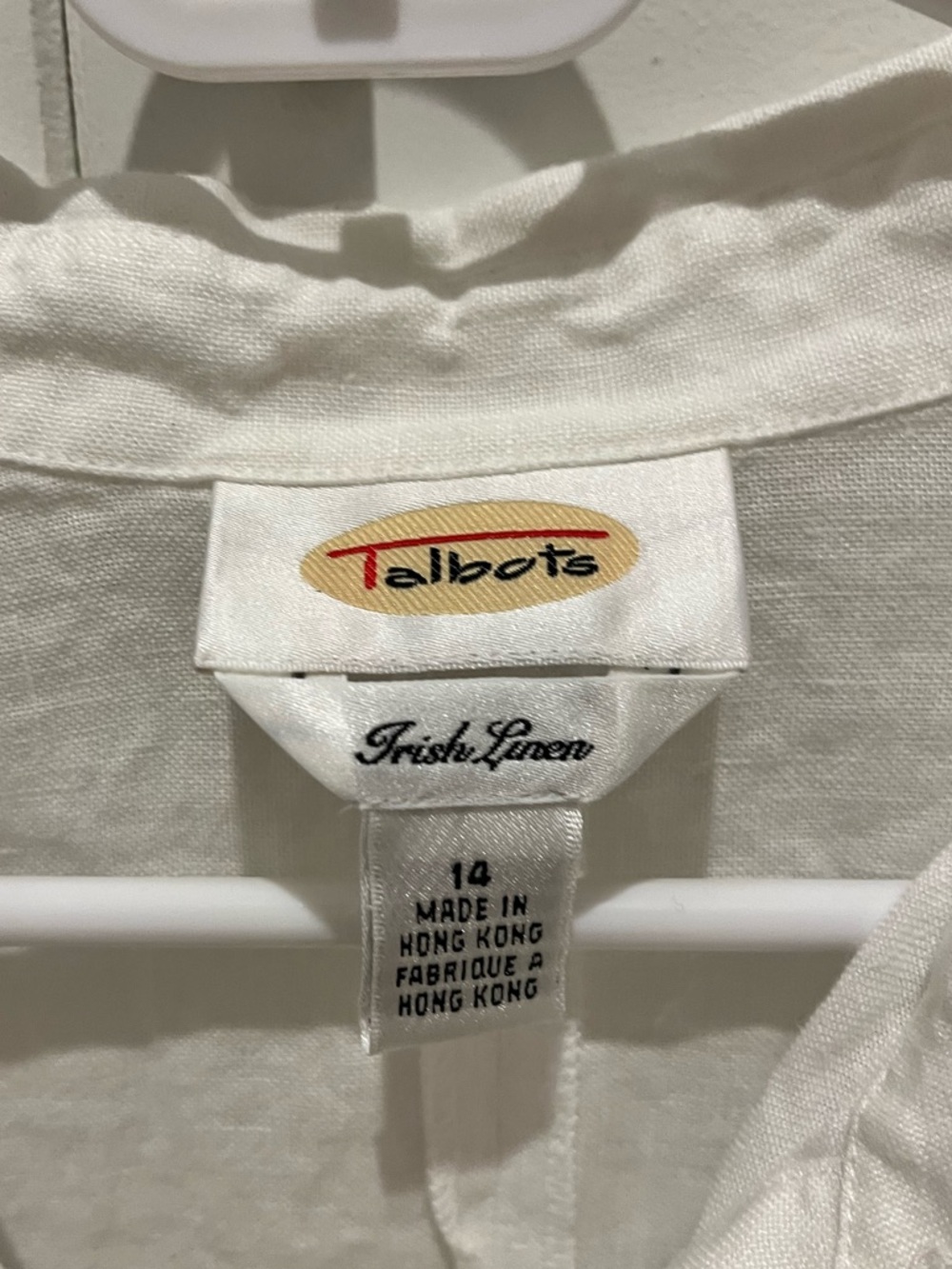 Talbots White Irish Linen Shirt 100% linen gently worn - Picture 3 of 11